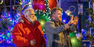 Film maker, Spencer Folmar, right, who grew up in Central PA, recently shot scenes for Saint Nick of Bethlehem, a movie based on Allen Smith of Philipsburg, a well-known and beloved local Santa, in Bethlehem, Pa., which is the star, Daniel Roebuck’s hometown. (Roebuck is on the left). They then filmed at various locations in Central PA. The movie should be ready for a Christmas 2024 release. Folmar is also working on a documentary about Smith that may be out in late 2025. (Photo courtesy of Spencer Folmar)