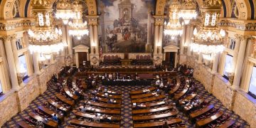 The Pennsylvania House floor inside the Capitol building in Harrisburg.

Amanda Berg / For Spotlight PA