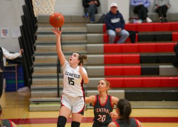 Mia Helsel elevates up to get the layup in the second half of Clearfield's win.  PHOTO CREDIT-Kevin Albertson.
