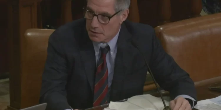 PASSHE Chancellor Dan Greenstein answers questions during a Senate Appropriations Committee hearing on February 21, 2024.

Pennsylvania Senate