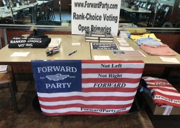 A Forward Party information table in Lancaster County pictured on Aug. 18, 2022.

Forward Party of Pennsylvania | Facebook