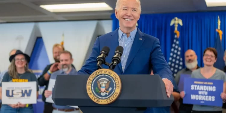 President Joe Biden calls for raising Chinese tariffs during a visit to the United Steelworkers union headquarters in Pittsburgh on April 17, 2024.

President Joe Biden | X