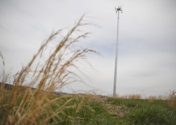 A cell phone tower in a rural Pennsylvania area.

Amanda Berg / For Spotlight PA