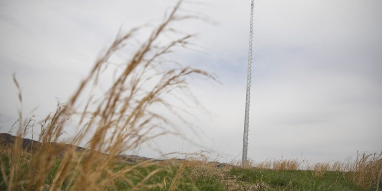 A cell phone tower in a rural Pennsylvania area.

Amanda Berg / For Spotlight PA