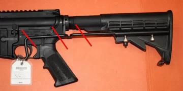 A firearm modified with a bump stock.

Bureau of Alcohol, Tobacco and Firearms