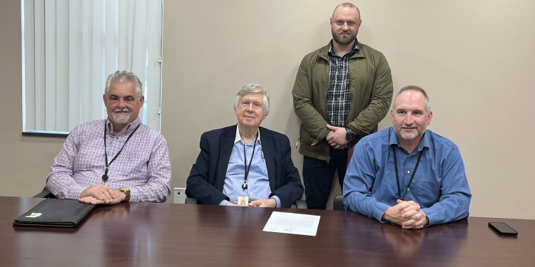 Pictured, in front from left, are: Clearfield County Commissioners Tim Winters, John Sobel and Dave Glass. In the back is Jail Warden David Rupprecht Jr.