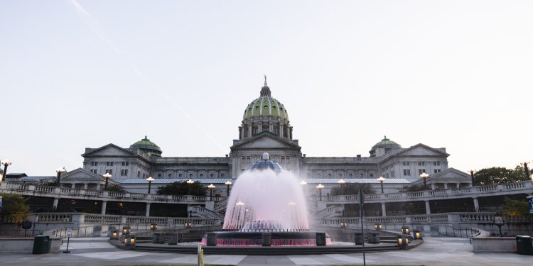 The fountain at the Pennsylvania Capitol in Harrisburg.

Amanda Berg / For Spotlight PA