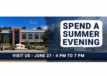 A graphic showing the PAW Center and Lion Shrine at Penn State DuBois. The graphic is sharing details for the Spend a Summer Evening event, taking place on June 27 beginning at 4 p.m.

Credit: Penn State
