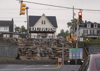 The DuBois sign, which is four feet tall and sits above DuBois Avenue, was constructed thanks to $2.3 million in federal, state, and city funding that Herm Suplizio oversaw.

Nate Smallwood for Spotlight PA