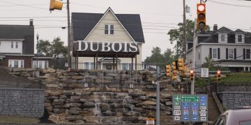 The DuBois sign, which is four feet tall and sits above DuBois Avenue, was constructed thanks to $2.3 million in federal, state, and city funding that Herm Suplizio oversaw.

Nate Smallwood for Spotlight PA