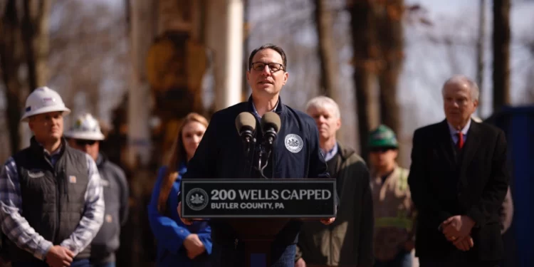 Governor Josh Shapiro speaks on March 12, 2024 to mark the 200th orphaned well plugged in Pennsylvania.

Commonwealth Media Services