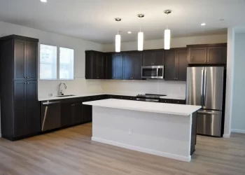 Kitchens in homes in the new Lower Stilwell housing development at the Presidio of Monterey, Calif., include energy-efficient appliances and lighting.

Winifred Brown | U.S. Army