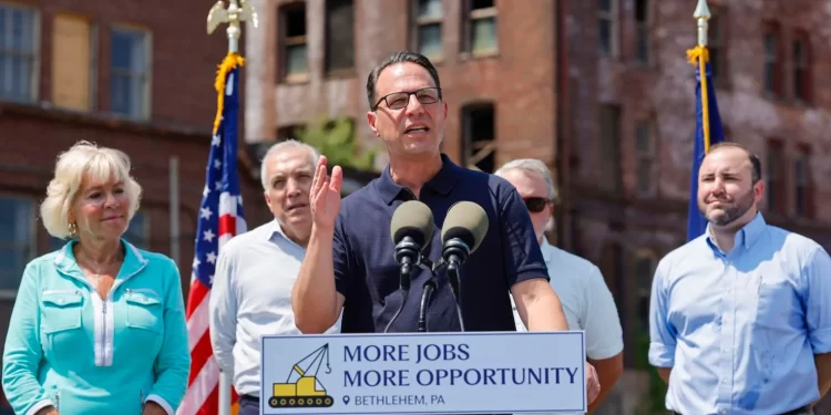 Gov. Josh Shapiro speaks at news conference in Bethlehem, Pa. on July 16, 2024.

Commonwealth Media Services