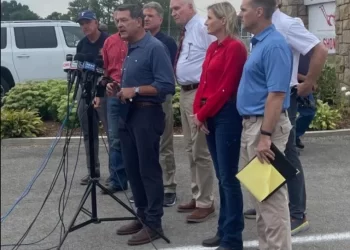 U.S. House Committee on Homeland Security Chairman Mark Green and other members of Congress hold a news conference at the site of the Butler, Pa., rally where former President Donald Trump was shot.

House Homeland Security Committee via X