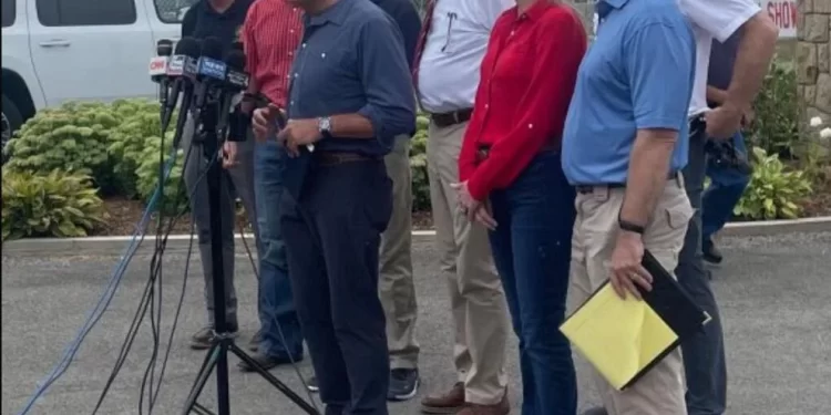 U.S. House Committee on Homeland Security Chairman Mark Green and other members of Congress hold a news conference at the site of the Butler, Pa., rally where former President Donald Trump was shot.

House Homeland Security Committee via X