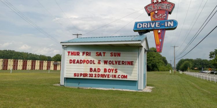 Bill and Barb Frankhouser purchased the Super 322 Drive-In, located on State Route 322 between Clearfield and Philipsburg, 23 years ago. They have been able to make renovations to the site including upgrading to a digital projection system in 2014 and restoring the neon signs. (Photo by Julie Rae Rickard)