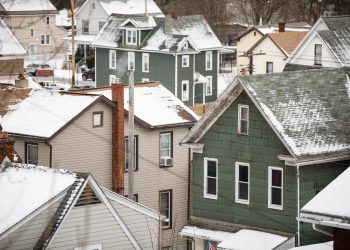 Rooftops of homes in Blair County, Pennsylvania. Amanda Berg / For Spotlight PA