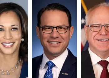 Vice President Kamala Harris (from left), Pennsylvania Gov. Josh Shapiro, Minnesota Gov. Tim Walz

Harris (WhiteHouse.gov), Shapiro (PA.gov), Walz (MN.gov)