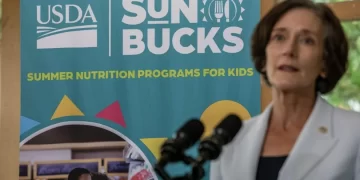 Val Arkoosh, Secretary of the Deparment of Human Services, discusses the Sun Bucks program in Harrisburg, Pa. on Aug. 8, 2024.

Commonwealth Media Services