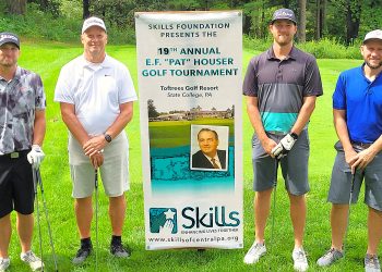 The winning foursome from Sheetz Inc., Jack Wagner, Ryan Pugh, Jason Nagy, and Jonathan Madey,  scored lowest at the 19th annual Pat Houser Memorial Golf Tournament, which raised over $30,000 for the Skills Foundation. (Provided Photo).