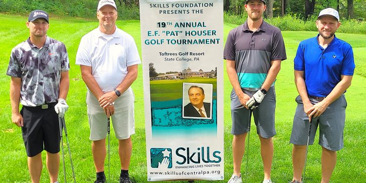 The winning foursome from Sheetz Inc., Jack Wagner, Ryan Pugh, Jason Nagy, and Jonathan Madey,  scored lowest at the 19th annual Pat Houser Memorial Golf Tournament, which raised over $30,000 for the Skills Foundation. (Provided Photo).