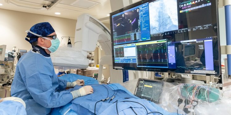 Dr. Christopher Rogers performs an ablation at Penn State Health St. Joseph Medical Center in 2021.