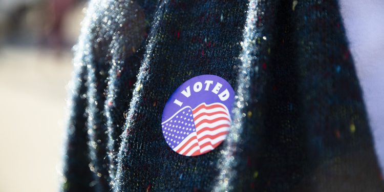 A Pennsylvania voter in Camp Hill wears an I Voted sticker on Election Day, Nov. 8, 2022.

Amanda Berg / For Spotlight PA