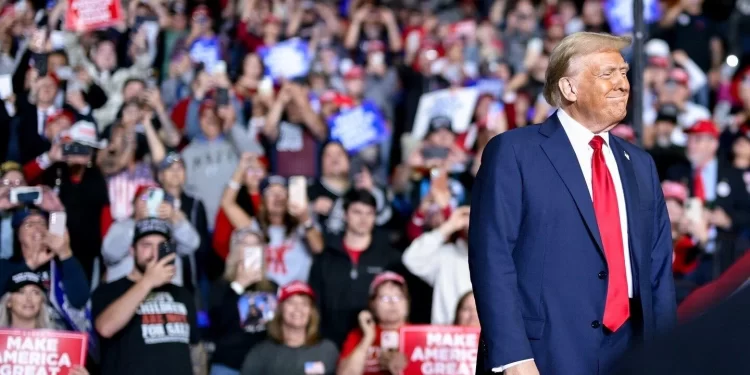 Former President Donald Trump appears on stage at a campaign rally inside Madison Square Garden on Oct. 27, 2024.

Donald J. Trump | Facebook