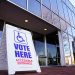 A voting sign outside Allentown Public Library in Lehigh County, Pennsylvania.

Matt Smith / For Spotlight PA