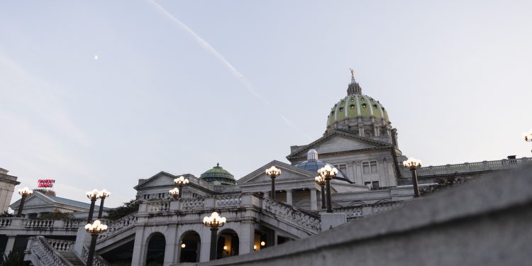 The exterior of the Pennsylvania Capitol in Harrisburg.

Amanda Berg / For Spotlight PA