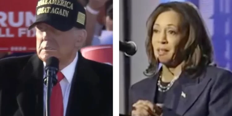 Donald Trump, former president of the United States, campaigns for the position as the Republicans' nominee on Sunday, Nov. 3, 2024, in Kinston, N.C. (Right) Kamala Harris, vice president of the United States, campaigns for president as the Democrats' nominee at Greater Immanuel Institutional Church of God in Christ in Detroit on Sunday, Nov. 3, 2024.

Trump (Donald J. Trump | Facebook), Harris (Kamala Harris | Facebook)