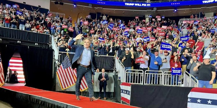 Dave McCormick takes the stage at a campaign rally for Republican presidential candidate Donald Trump in Pittsburgh on Monday, Nov. 4, 2024. McCormick and Trump were both winners on Election Day.

Dave McCormick | Facebook