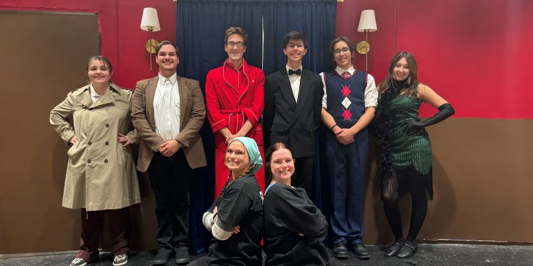 In front, from left, are: Hannah Brown and Meredith Switala, and in the back   are Olivia Brandt, Isaiah Snyder, Gavin Taylor, Ian Gibson, Riley Robison and Rowen Mattern.